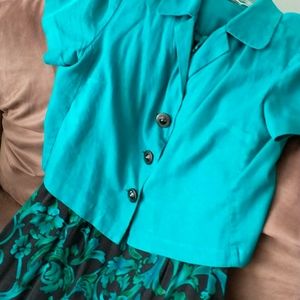 R&K Originals, size 14 Petite, turquoise and black